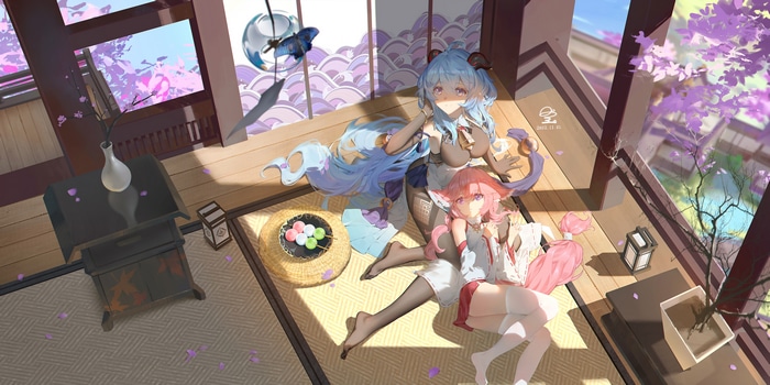 Ganyu and Yae Miko from Genshin Impact