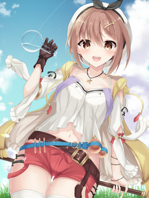 Reisalin Stout from Atelier Ryza blowing bubbles