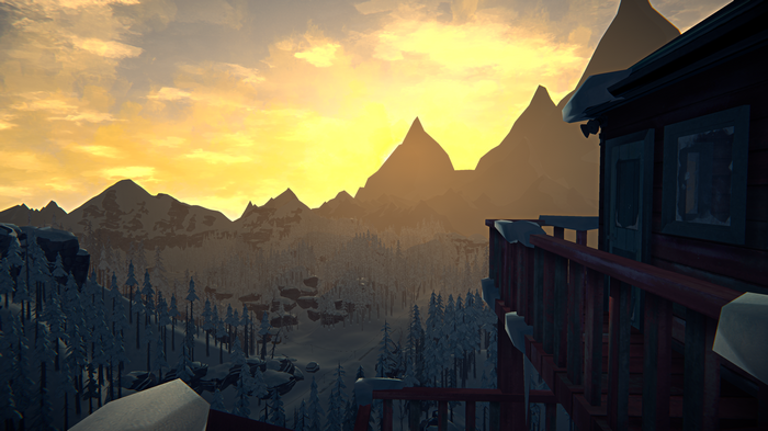 4K The Long Dark Sunset Over Snowy Mountains