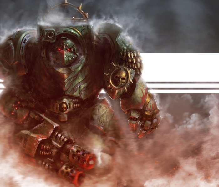 Warhammer 40,000 Terminator with flamers and smoke