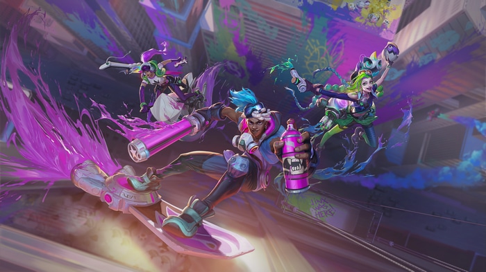 League of Legends Chromacrash Ekko, Jinx, and Samira