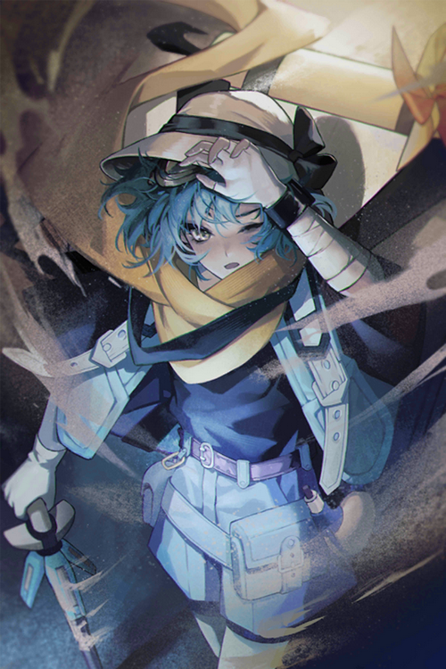 Path to Nowhere MBCC character with blue hair and hat