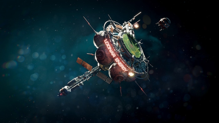 4K Space Art of a "LOONAR ENERGY" Space Station