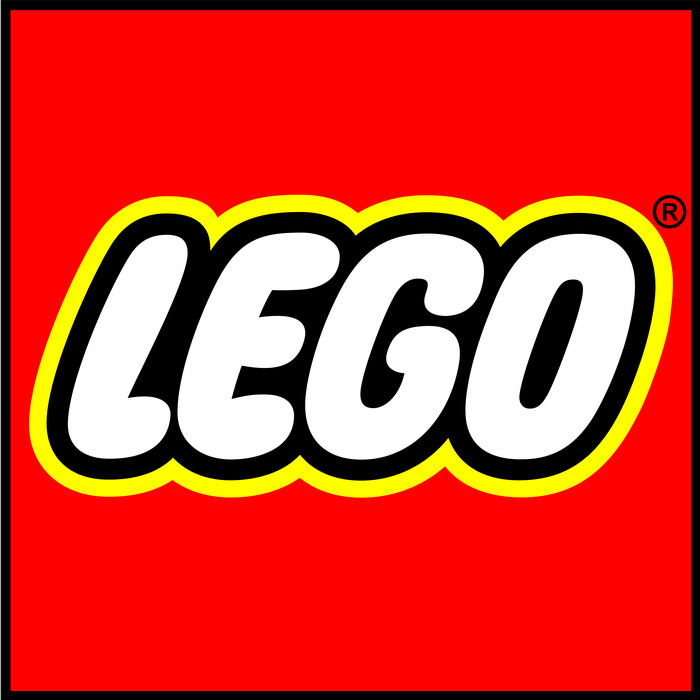 LEGO logo on red background
