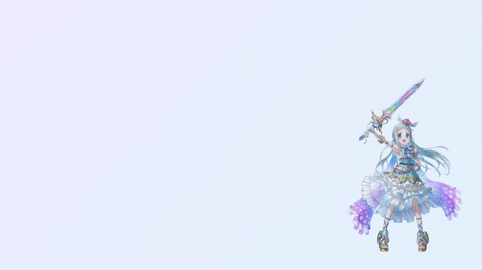 4K Anime Girl with Sword and Colorful Dress