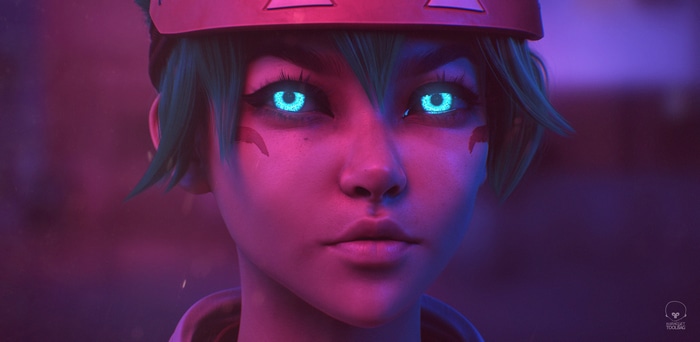 4K Kiriko with Glowing Eyes and Face Paint
