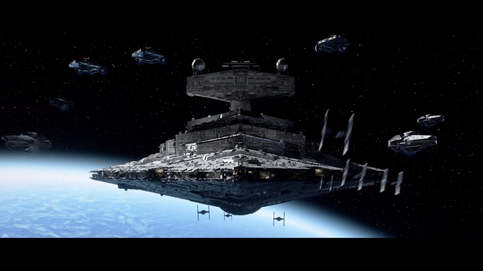 Star Wars: Squadrons Imperial Star Destroyer and TIE Fighters