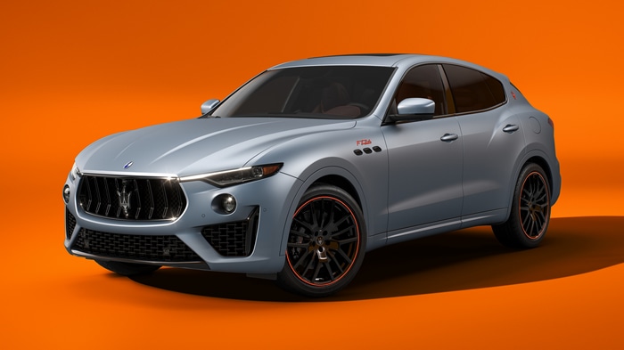 Maserati Levante SUV on orange background