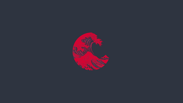 The Great Wave off Kanagawa in Red