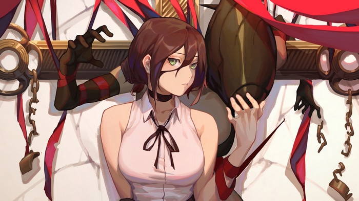 Reze from Chainsaw Man with red ribbons
