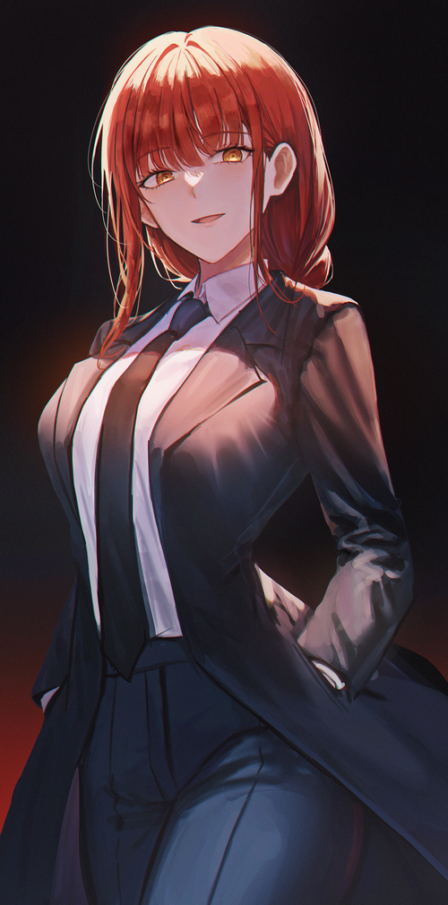 Makima from Chainsaw Man in a suit