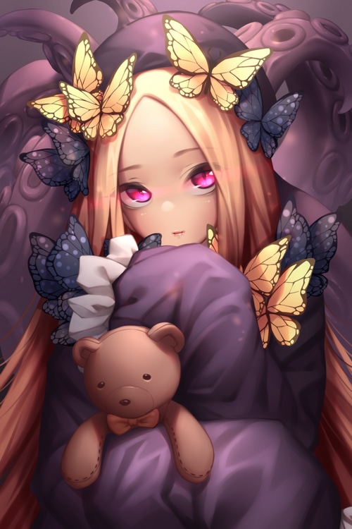 Abigail Williams with butterflies and teddy bear from Fate/Grand Order