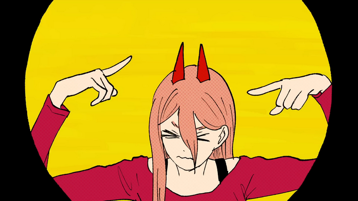Power from Chainsaw Man with red horns