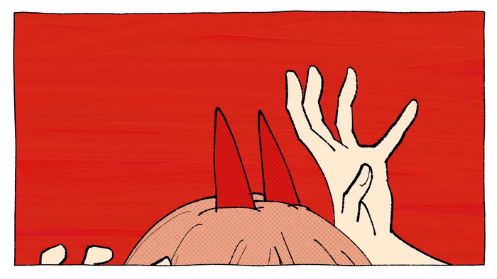 Power from Chainsaw Man with red horns