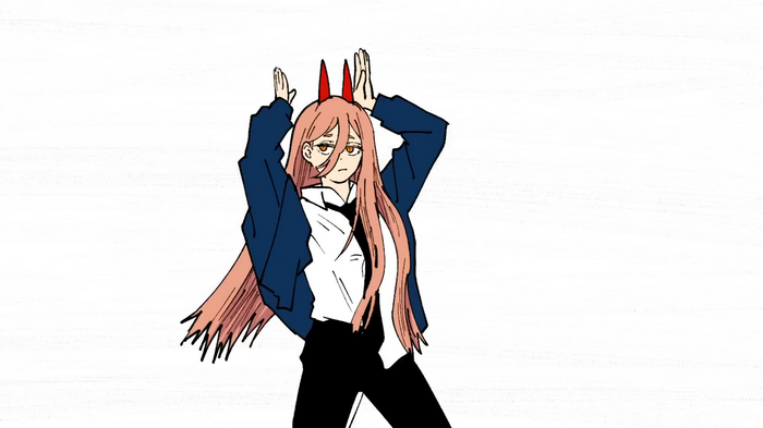 Power from Chainsaw Man with red horns