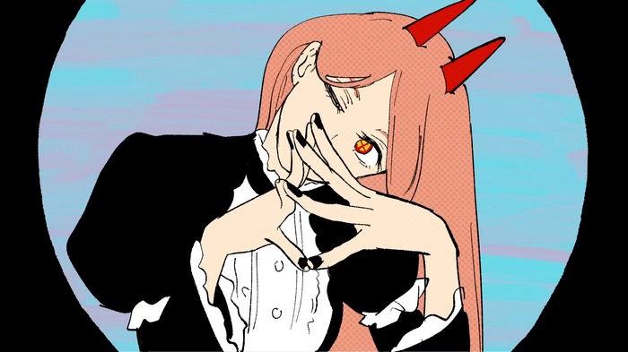 Power from Chainsaw Man with red horns