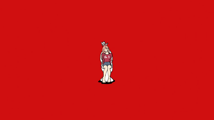 Power from Chainsaw Man on red background