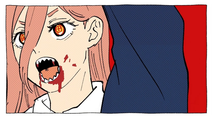 Power from Chainsaw Man covered in blood