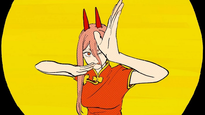 Power from Chainsaw Man in a Chinese dress