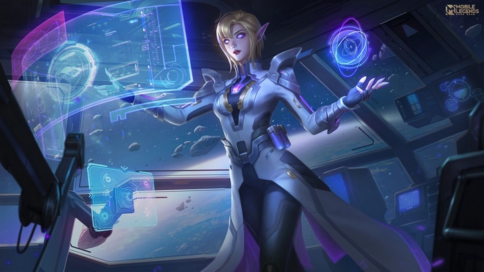 Mobile Legends: Fantasy girl with pointy ears in a spaceship