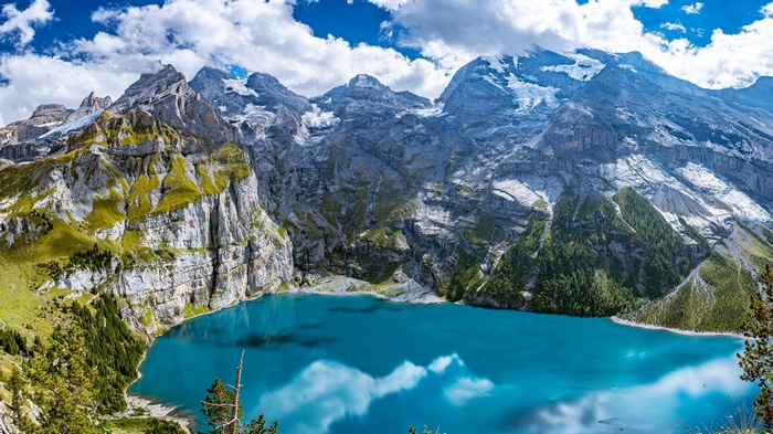 4K Switzerland Mountains and Lake Landscape