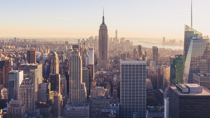 4K New York City Skyline with Empire State Building