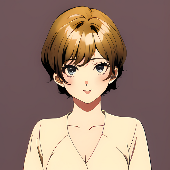 Anime girl with short brown hair