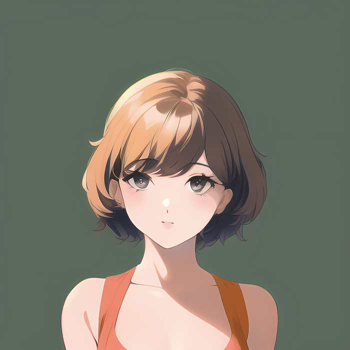Anime girl with short brown hair