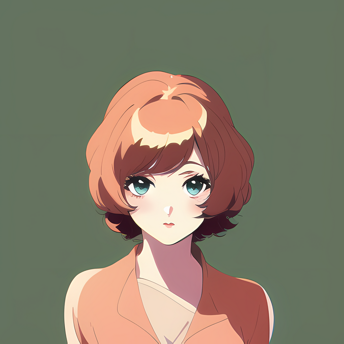 Anime girl with aqua eyes and red hair