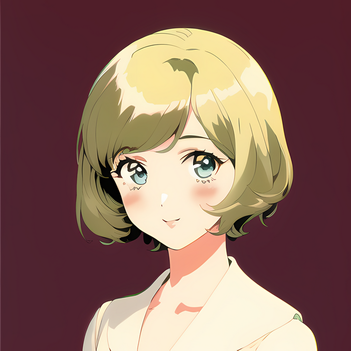 Anime girl with blonde hair and blue eyes