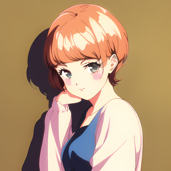 Anime girl with short orange hair