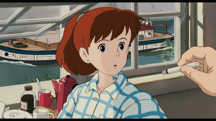 Porco Rosso screenshot with Gina and a cigarette