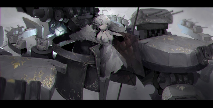 Azur Lane Xiao Hei Ya with Battleship
