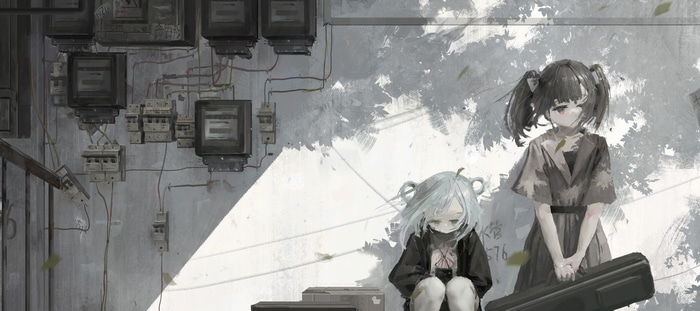 4K Anime Girls with Electrical Boxes