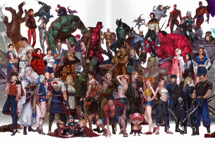 Marvel, DC, and Anime Characters Crossover