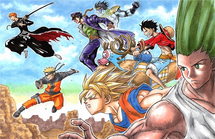 Anime Crossover: Ichigo, Jotaro, Luffy, Naruto, Goku, Gon