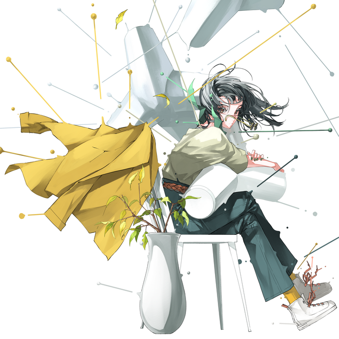 4K Nico Tina with plants and yellow coat