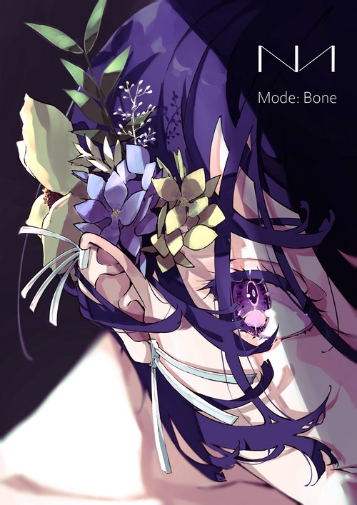 Nico Tina with purple hair and flowers