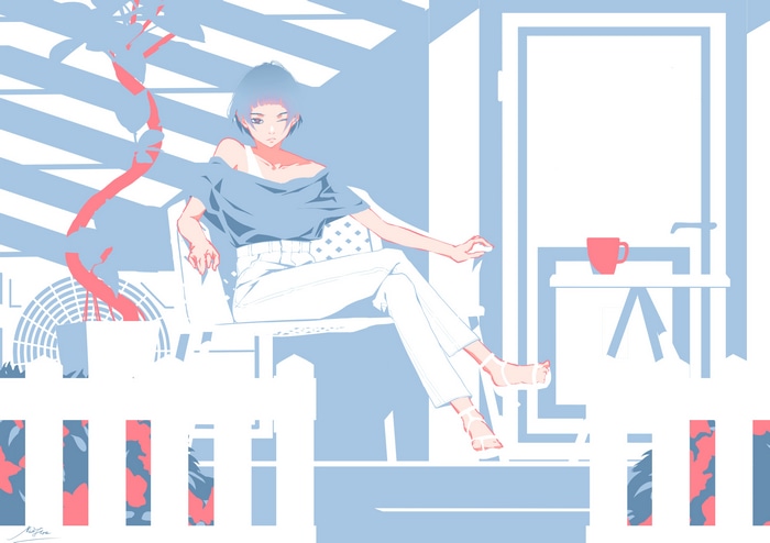 4K Nico Tina sitting on a chair