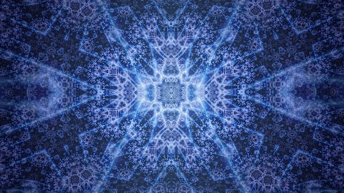 Abstract Blue Fractal Pattern