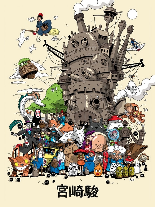 Miyazaki Hayao Characters Crossover with Howl's Moving Castle