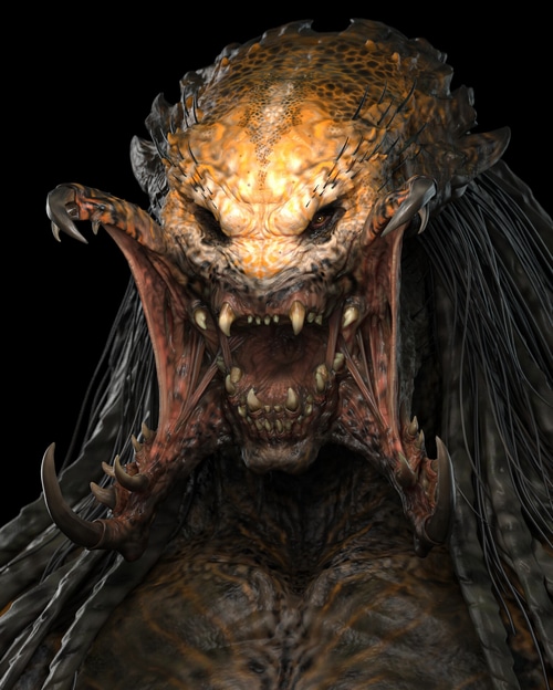 Predator creature with sharp teeth and mandibles