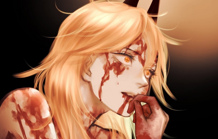Power covered in blood from Chainsaw Man