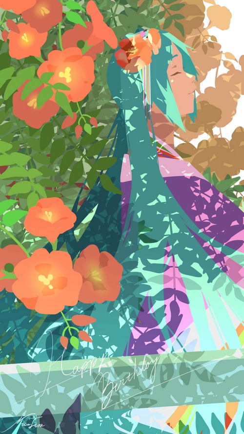 Nico Tina with Orange Flowers and Greenery