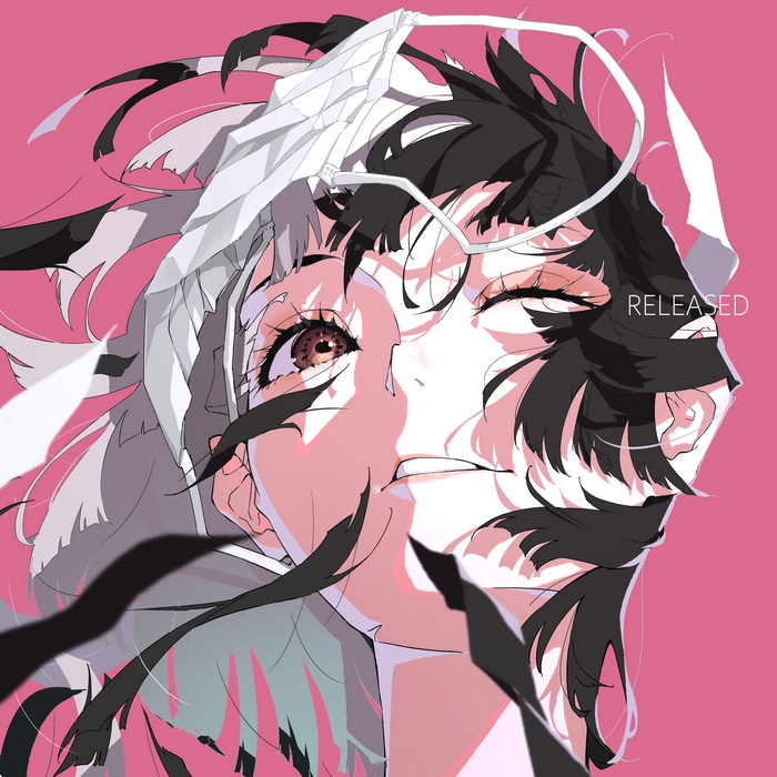 Nico Tina with two-tone hair and one eye closed