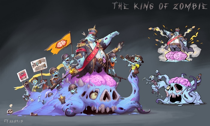 The King of Zombie with his undead army