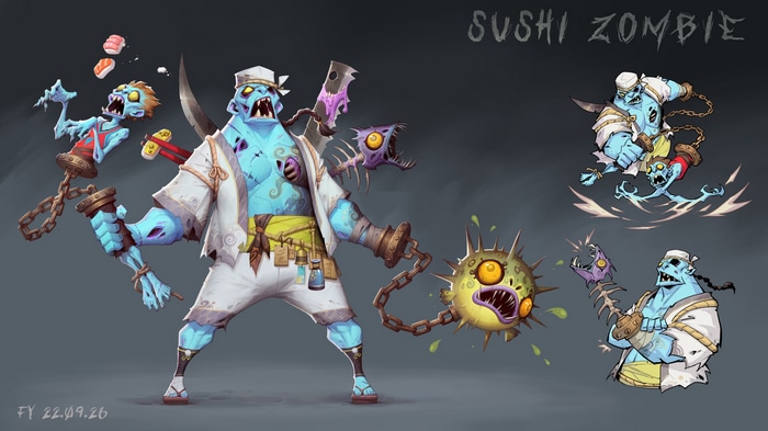 Sushi Zombie character concept art