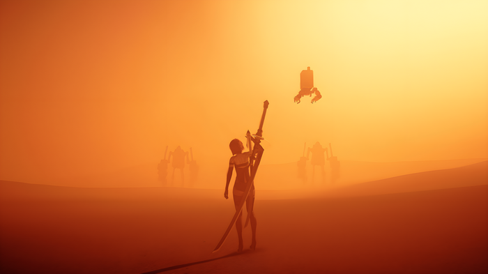 4K Nier: Automata A2 in a desert