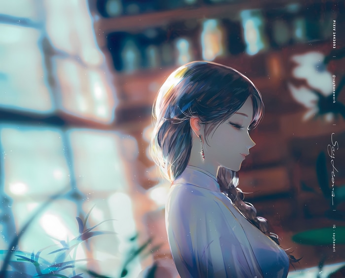 4K artwork of a woman in traditional dress
