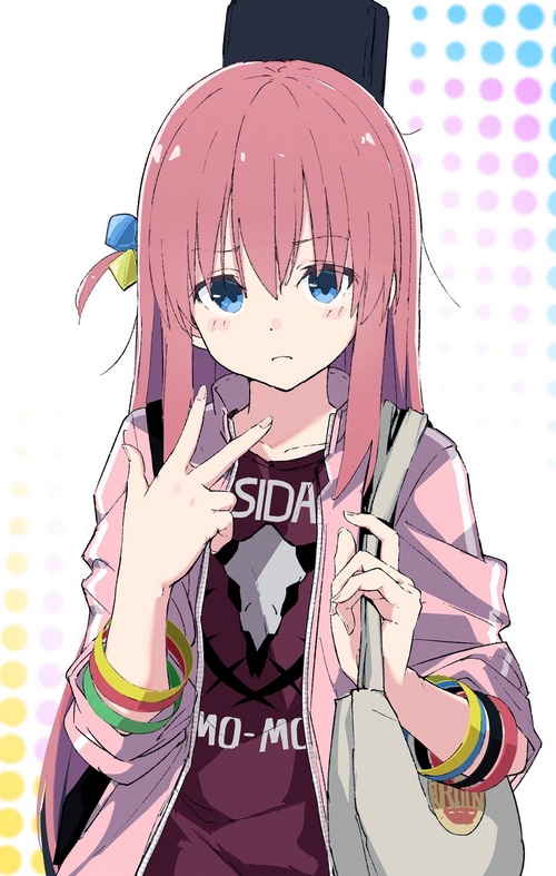 Gotou Hitori from BOCCHI THE ROCK! with pink hair